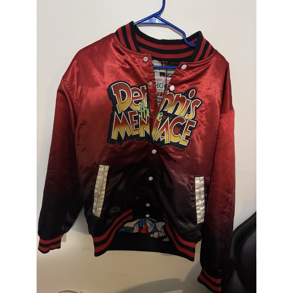 Headgear Classics Dennis the Menace Varsity Jacket Snap Lined Red/Black L